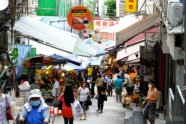 香港、坂道が続く中環エリア