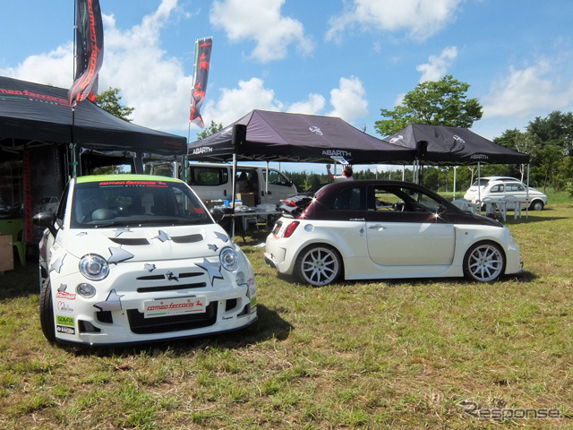 日本では知られざるイタリアの名門チューナー「ロメオフェラーリズ」が手がけたアバルトも。ボディワークや内装のフィニッシュレベルは相当に高い（東北トリコローレ2015）