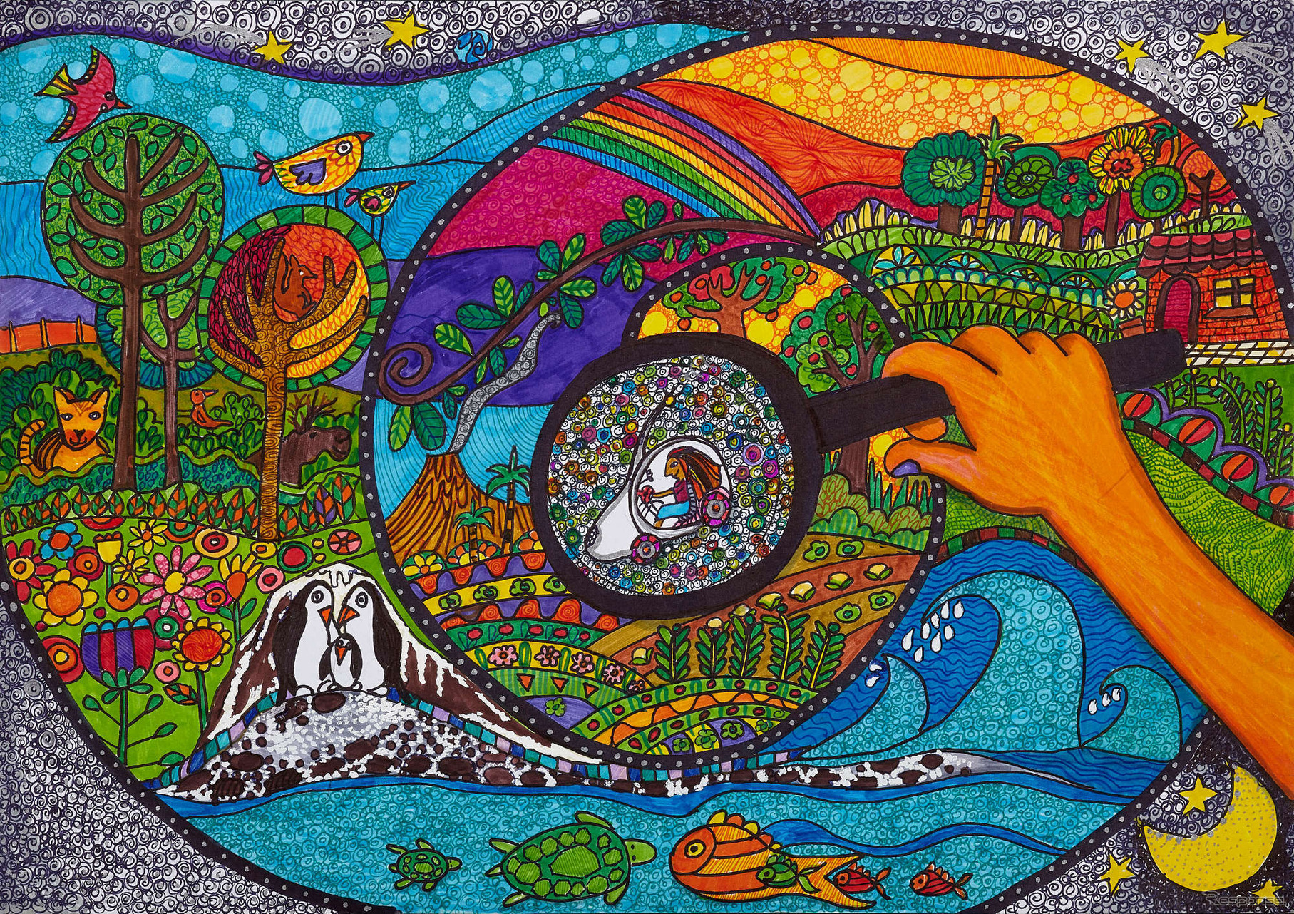 12～15歳の部・金賞「ナノ・カー」。原子サイズで環境を変える車