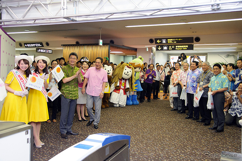 ピーチ関空－宮崎線、初日のようす