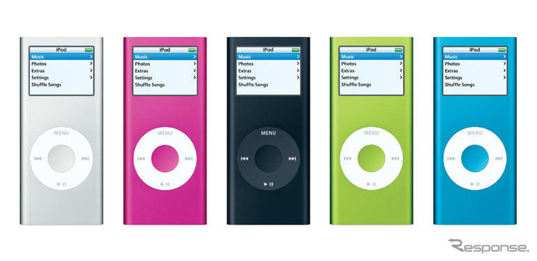 iPod nano 新モデルはアルミボディ　5色をラインナップ、8GB