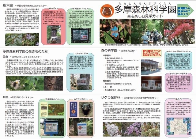 多摩森林科学園パンフレット