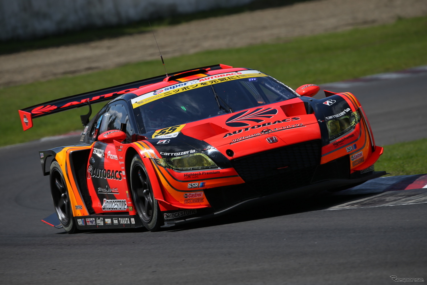 GT300クラスのポールを獲得した#55 CR-Z。