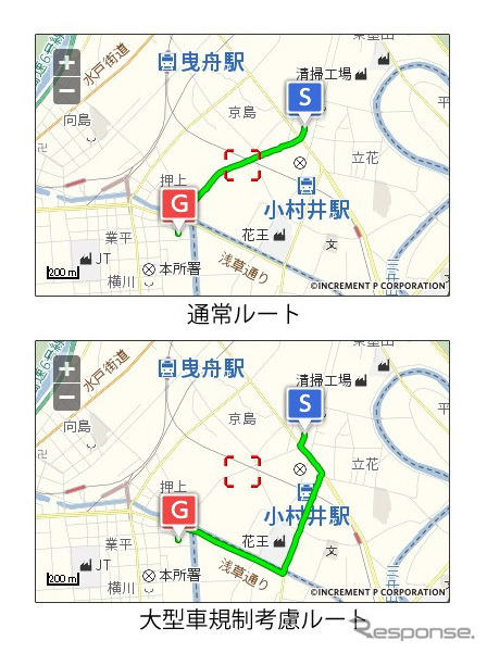 大型車規制考慮ルートイメージ