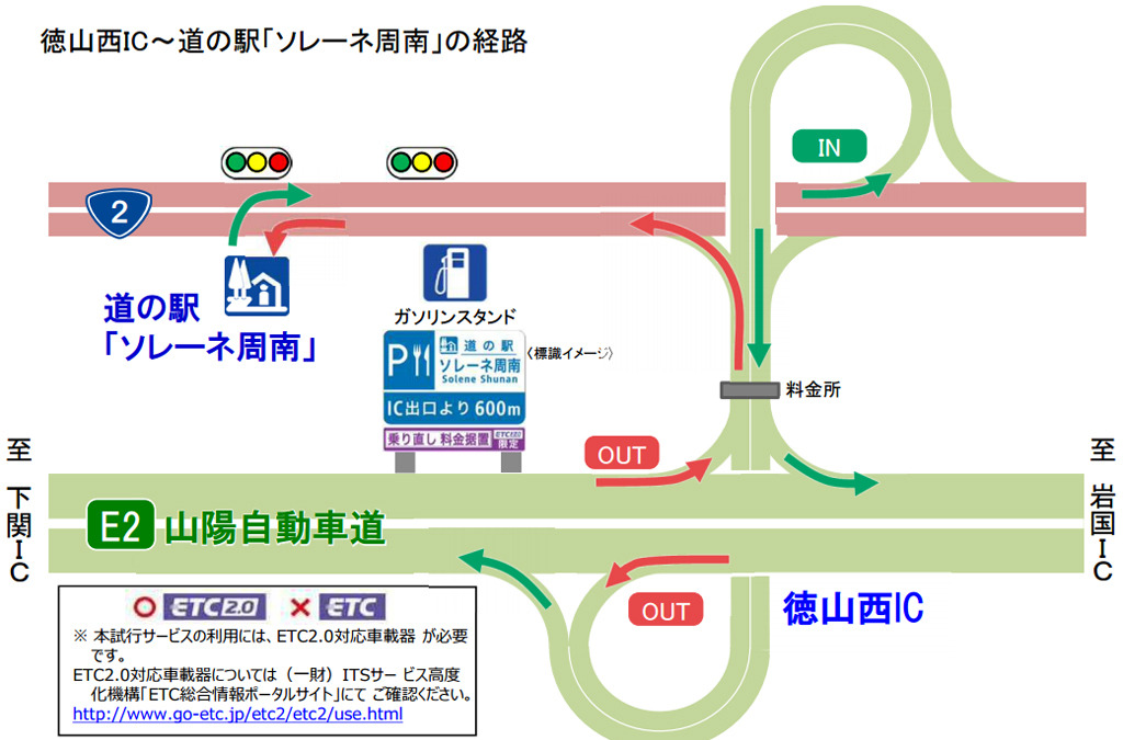 道の駅 ソレーネ周南 へ高速道路からの立ち寄り 7月15日から試行 3枚目の写真 画像 レスポンス Response Jp