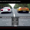 ランボルギーニ ウラカン 対 アウディ R8、610馬力スーパーカーが加速対決［動画］