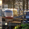 とうきょうスカイツリー駅へと進入する金色100系「日光詣スペーシア」