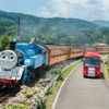 「トーマス」と「バーティー」の並走シーン（別の日の撮影）。