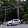 高天原伝説の残る高千穂神社にて。