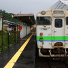 夕張駅に着いたキハ40。すぐに折り返して山を降りていく