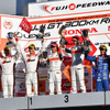 今季SUPER GT第5戦富士のGT300クラス表彰式。#21 アウディのライアン&藤井がこのレース2位に。