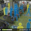 配信される画像のイメージ。駅の利用者は人型のアイコン画像に置き換えられる。