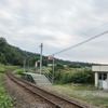 板張りの小さなホームがあるだけの留萌本線朱文別駅。同駅を含む留萌～増毛間は100円の収入を得るのに約2500円の経費がかかった。