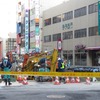 地下鉄七隈線の工事現場で陥没した道路（11月12日）。