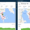 左が5 Sapphire、右が5Sで取得した実走データ。GPSの補足に関してはほぼ一致