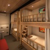 シングルルームやツインルームのほか家族向けの「4ベッドルーム」も設ける。