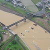 久大本線の光岡～日田間。花月川橋りょうが流失した。