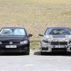 BMW 1シリーズ 次期型、FF化でVW ゴルフ そっくりに？ 比較テスト風景を目撃