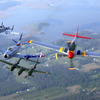 2004年のイベント。向かって左からA-10、F-86、P-38、P-51。　(c) Getty Images