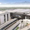 新しい橋上駅舎と自由通路のイメージ。2020年度の完成が予定されている。