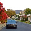 ロサンゼルス近郊の住宅地にて。カムリはこういう景観には大変よく溶け込んだ。