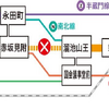 運休中の迂回経路。各社への振替輸送が実施される。