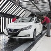 英国サンダーランド工場から新型日産リーフの欧州製の第一号車がラインオフ
