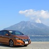 日産リーフで3300kmを走った。写真は鹿児島市の「磯海水浴場」にて。