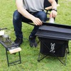 ソロキャンプに最適なテーブル機能付き折り畳み式ゴミ箱、DODが発売