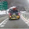 2017年度冬季の連続路面すべり抵抗値測定車(寒地土木研究所所有)による測定状況