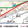 ほぼ鉄道時代の駅に移転する陸前矢作駅の位置。