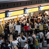 空の便もダイヤに乱れ（9月9日、羽田空港）