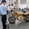 ホンダからは往年の名車CBが	レーサー含め3モデル展示された。