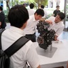 展示されたエンジンのカットモデル。