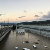 E7系やW7系などが浸水した長野新幹線車両センター。