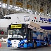 SBドライブ、ANAが実施した羽田空港内での大型自動運転バスの実証実験に協力