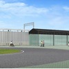 移設・改築される東武桐生線阿左美駅のイメージ。1面1線の構内を持つ木造平屋建てとなる。