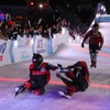 男子決勝のゴール。スライディングしながらゴール