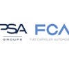 PSA（左）とFCAの従来のロゴ