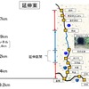 福岡県が提示して決定した専用道延伸案。BRTは列車と同じく日田駅まで乗り入れる。
