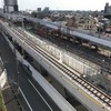 高架化工事中の竹ノ塚駅。