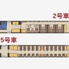 『36ぷらす3』の車内レイアウト。6両編成の総座席数は105。