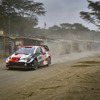 WRC第6戦サファリで、自身初表彰台となる総合2位でゴールした#18 勝田貴元（写真は現地27日）。