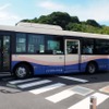 呼出型最適経路バス「MyRide のるる」実証運行の模様。バス自体は一般のノンステップバス