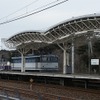 銚子への往路では鹿島線鹿島サッカースタジアム駅（写真）まで入線。同駅では留置線にも入線する。