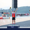 女子ロードレース表彰式（7月25日、富士スピードウェイ）