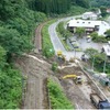 中央本線木曽平沢~贄川間の土砂流入現場(8月16日)。