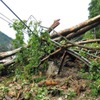 中央本線倉本~上松間の土砂流入現場(8月16日)。