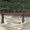 第十玖珠川橋梁で線路変状が発生した久大本線杉河内～北山田間。