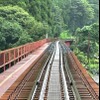 第十玖珠川橋梁の線路変状状況。